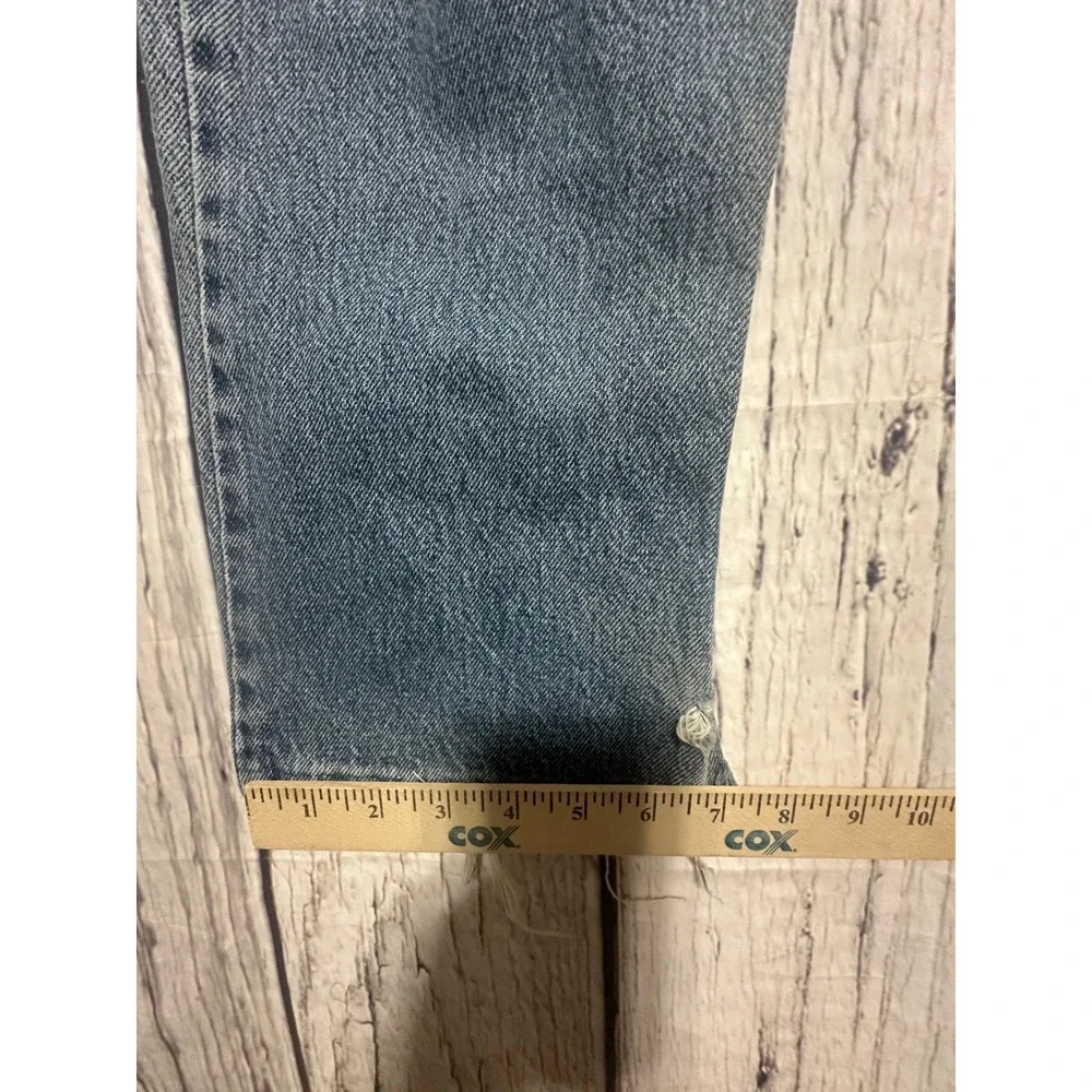 Levis 505 Regular Fit Distressed Jeans Mens 32x32 Light Wash Blue Grunge VTG Y2K